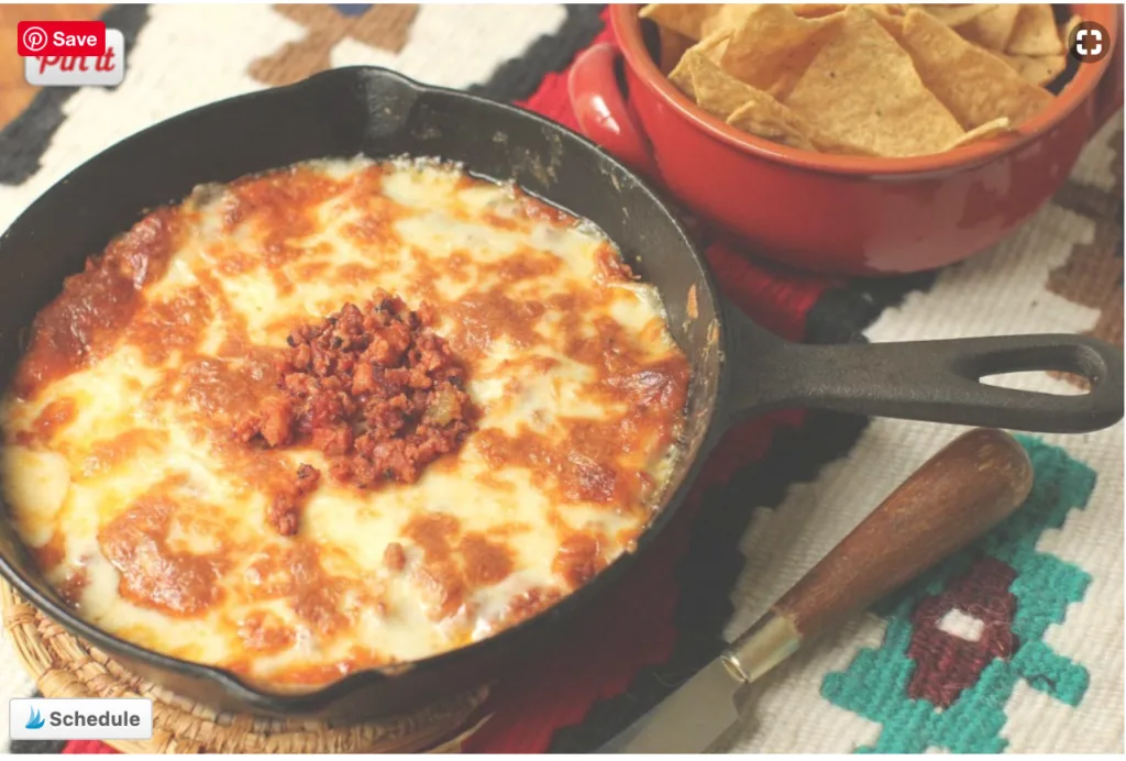 Low Carb Cheese Fondue with Chorizo