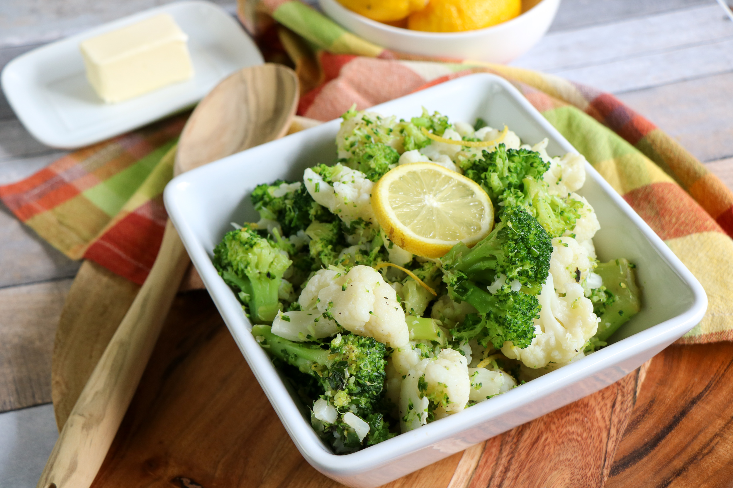 Cauliflower and Broccoli with Fresh Herb Butter