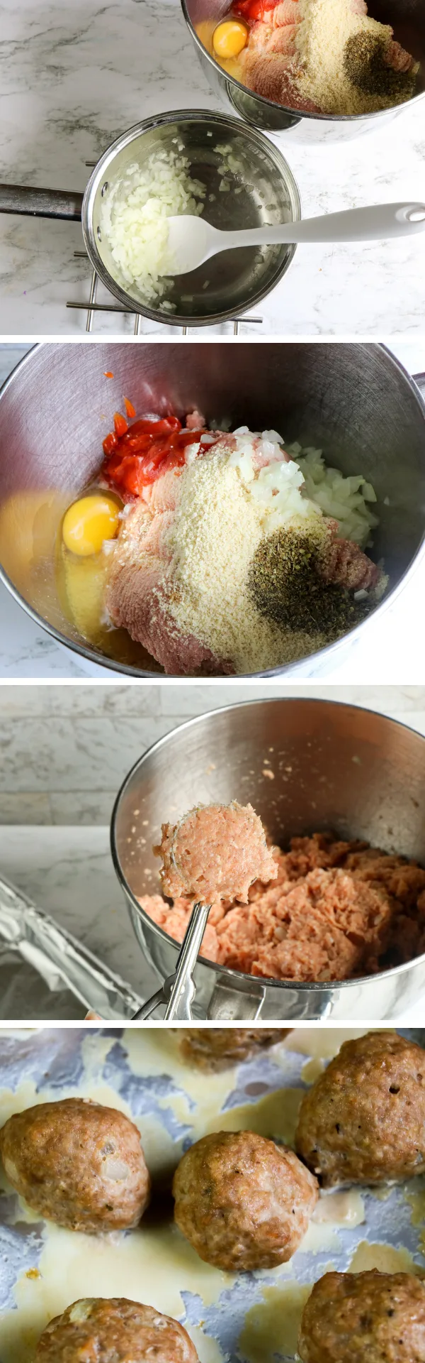 Step by step baked turkey meatballs recipe