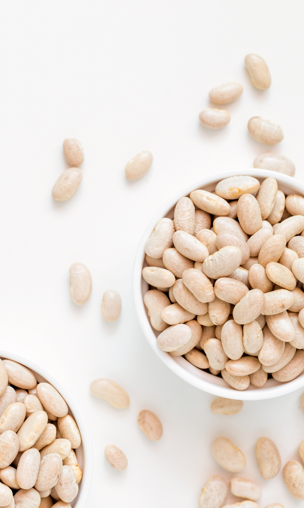 White beans in two small cups